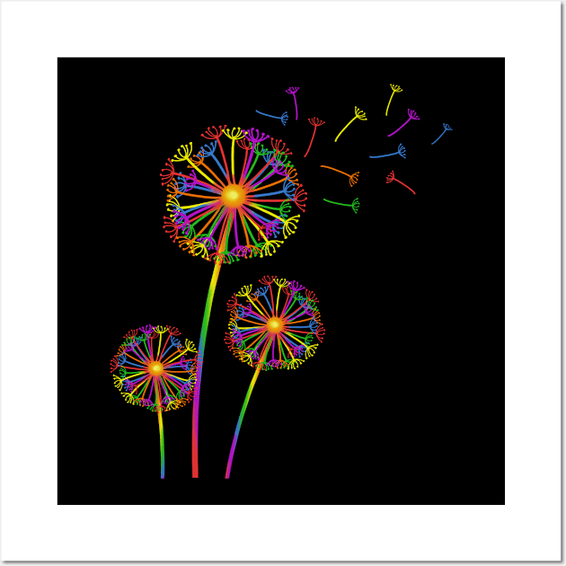 LGBTQ Women LGBT Nonbinary Gay Pride Dandelion Wall Art by PomegranatePower